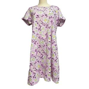 NEW! Carole Hochman Meadow‎ Floral 100% Cotton 2-Pack Sleepshirts LARGE (Purple)
